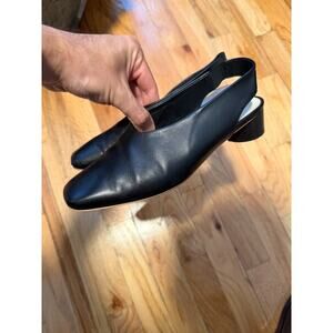 Everlane black color leather slingback shoes Womens sz 6.5 Italy
